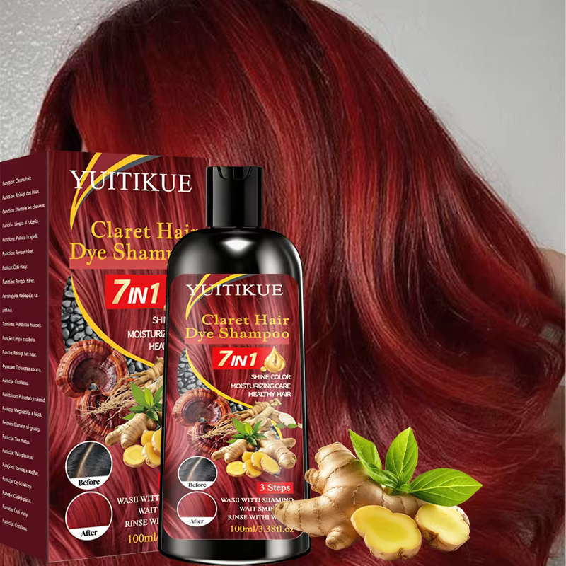 YUITIKUE 7 en 1 Shampooing Colorant Hydratant Brillant Nettoyant et Nourrissant pour Cheveux 100ml