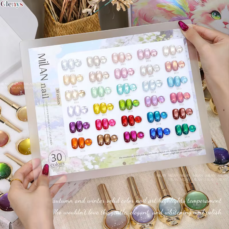 Glenys – Kit de vernis à ongles gel effet œil de chat 30 couleurs