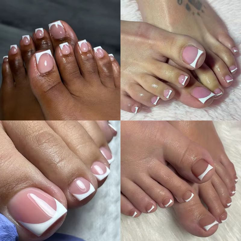Ensemble d'ongles français en acrylique