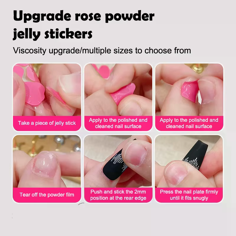 24/30 autocollants réutilisables double face pour ongles