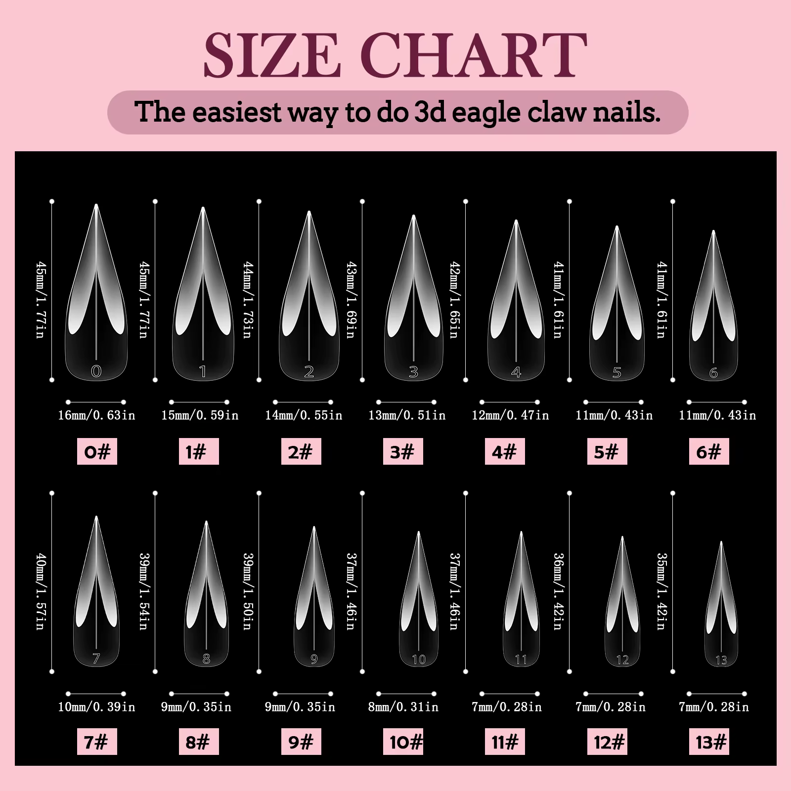 Nouvelles formes d'ongles à griffe d'aigle 140 pièces pointes d'extension en cristal pour ongles en Gel rapides Kit