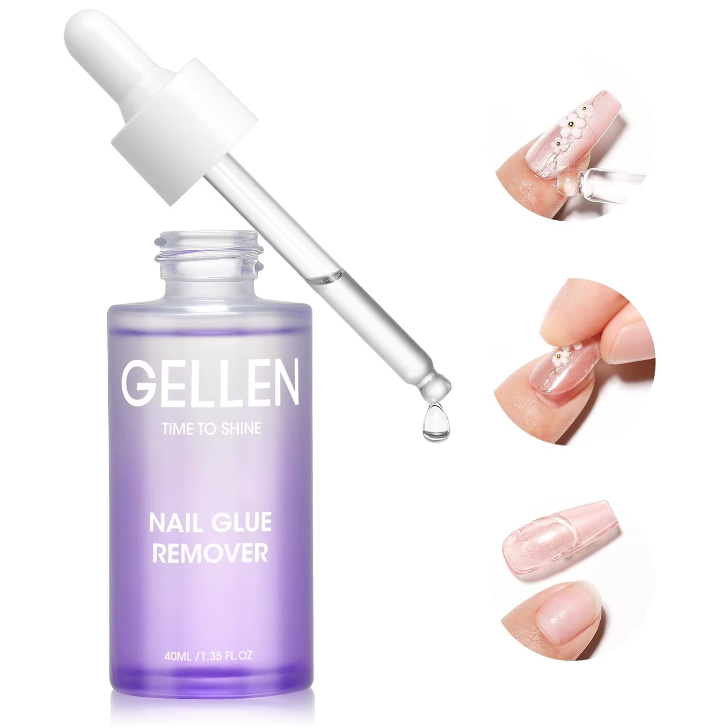 GELLEN 40ml Dissolvant de Colle à Ongles Formule Douce