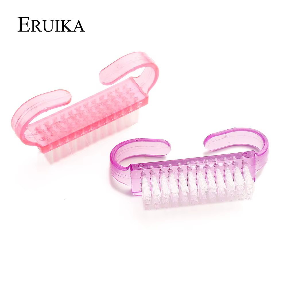 ERUIKA 2 pièces/ensemble brosse de nettoyage des ongles enlever la poussière manucure pédicure outils Nail Art