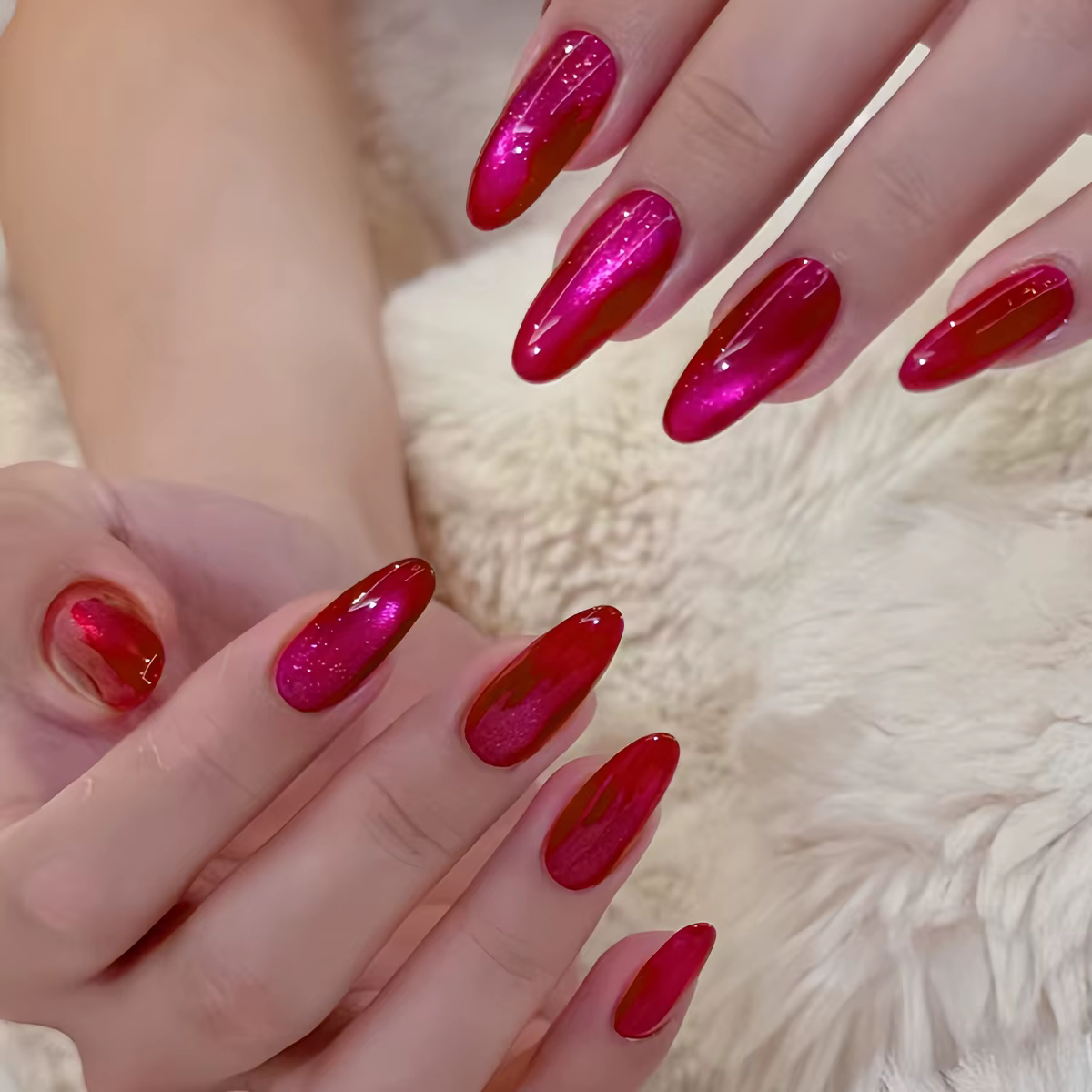 Faux ongles yeux de chat brillants