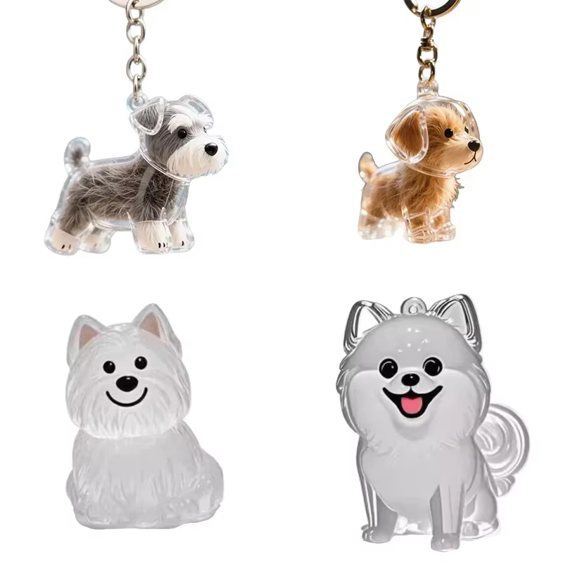 Pendentif porte-clés mignon pour poils de chien, accessoire de sac, porte-clés de voiture pour couple, bijou souvenir, cadeau de collection, décoration, accessoires pour chien