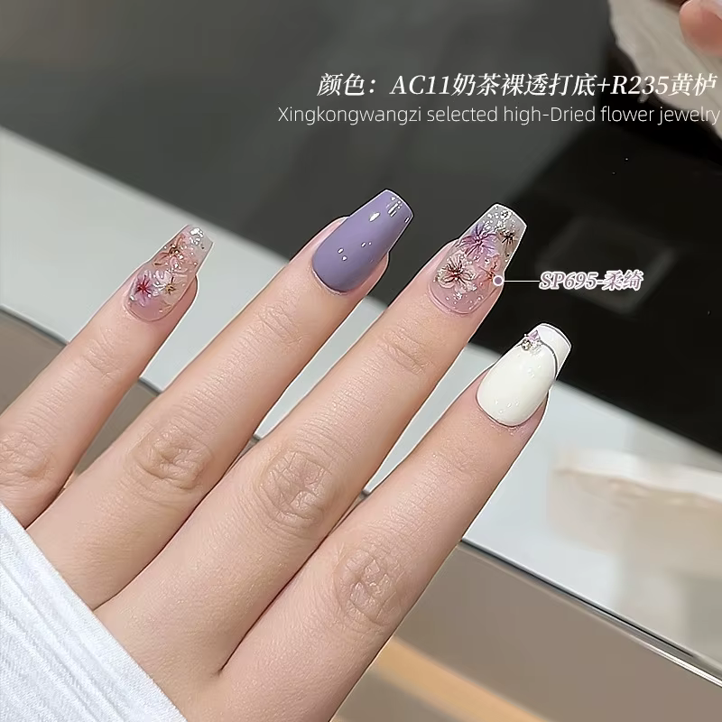 1 boîte de mini fleurs séchées véritables pour la décoration d'ongles
