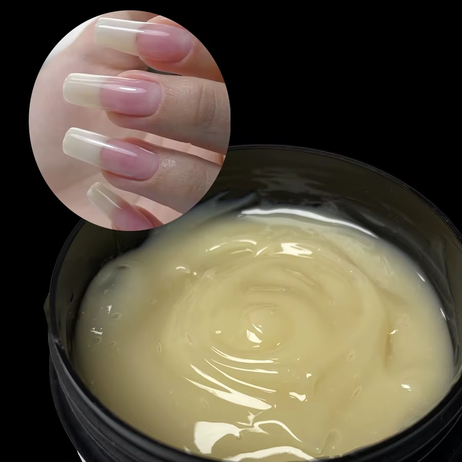 Jillnails 100g Gel de construction naturel en gelée transparente pour extension d'ongles, crème de modelage en caoutchouc