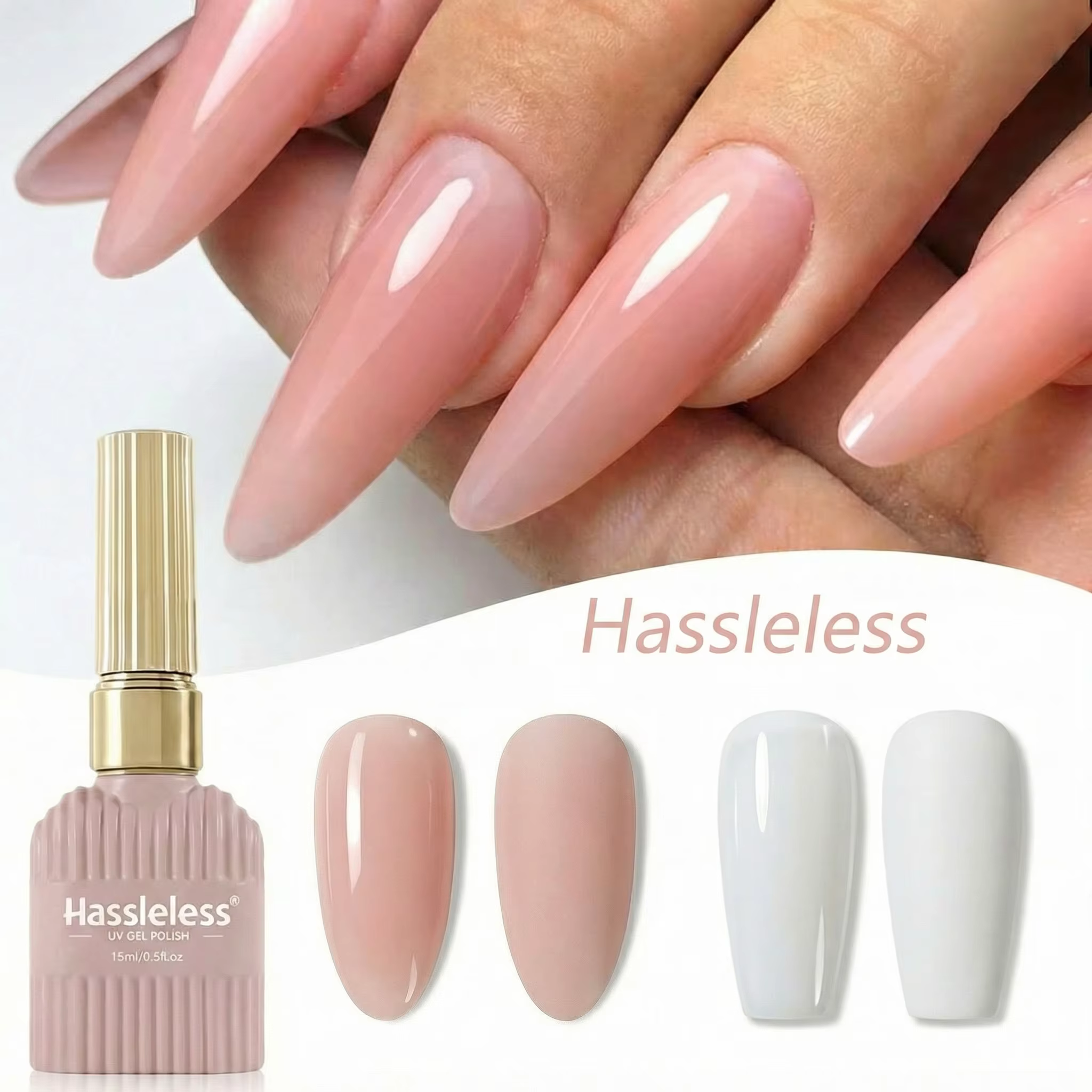 Vernis à ongles en gel UV transparent rose nude 15 ml