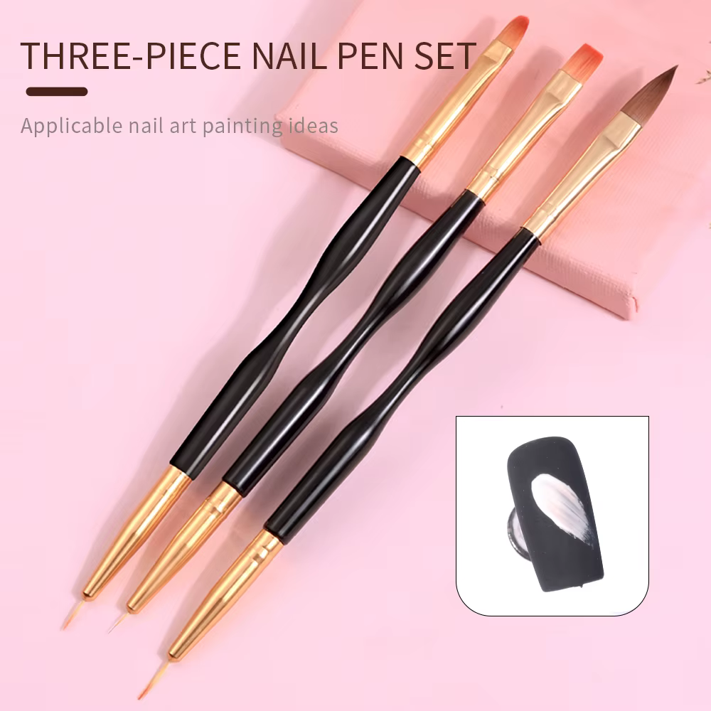 Lot de 8 pinceaux de manucure double usage