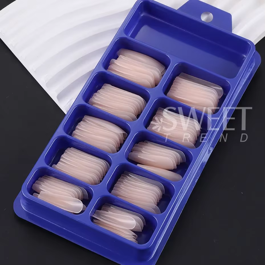 100 pièces nu rose faux ongles presse