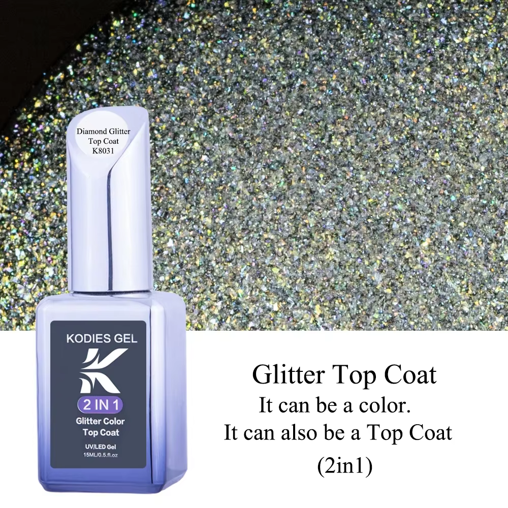 KODIES GEL diamant couche de finition pour vernis à ongles 15ML Super brillant UV Gel