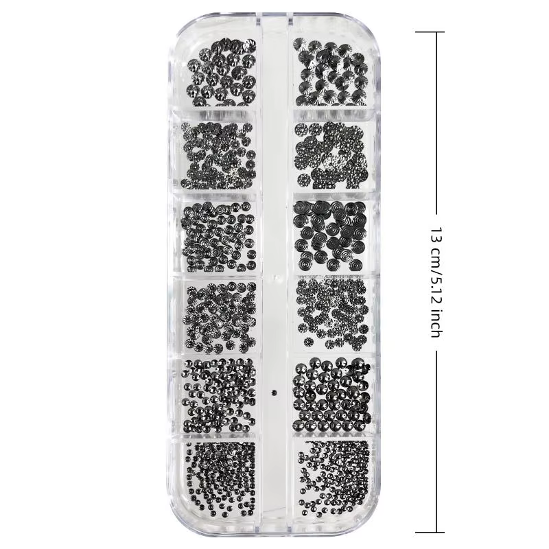 12 grilles de breloques métalliques pour nail art