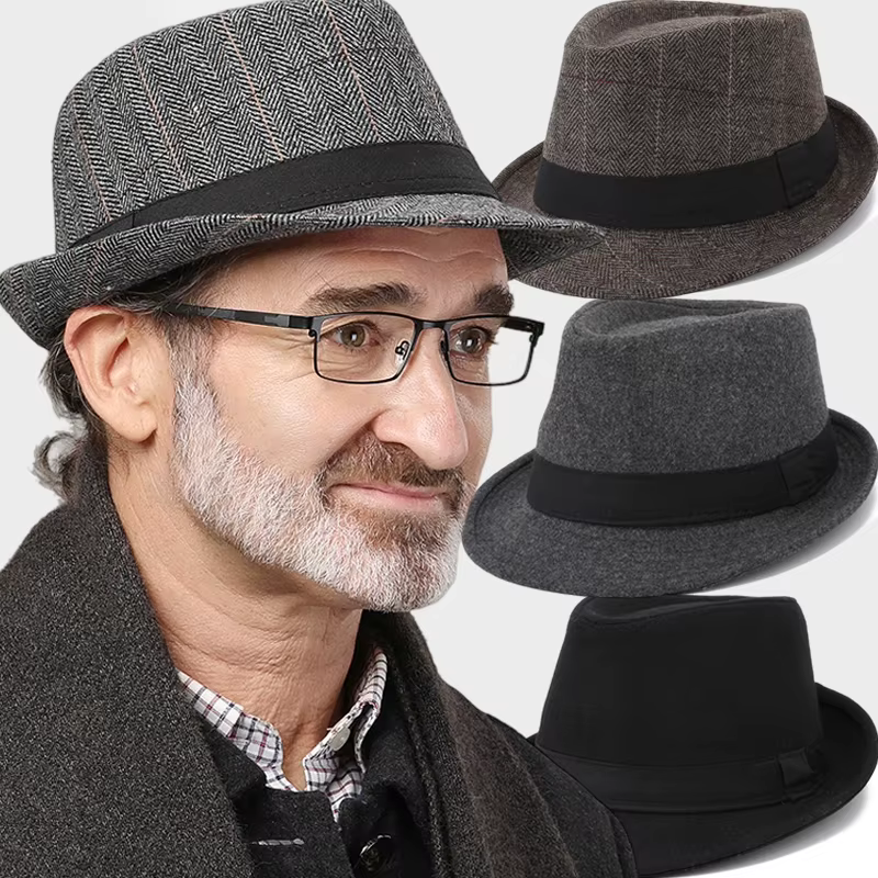 Chapeaux de Jazz en feutre britannique pour hommes d'âge moyen, seau unisexe en laine, automne hiver, casquettes magiques pour fête de mariage, nouvelle collection 2025