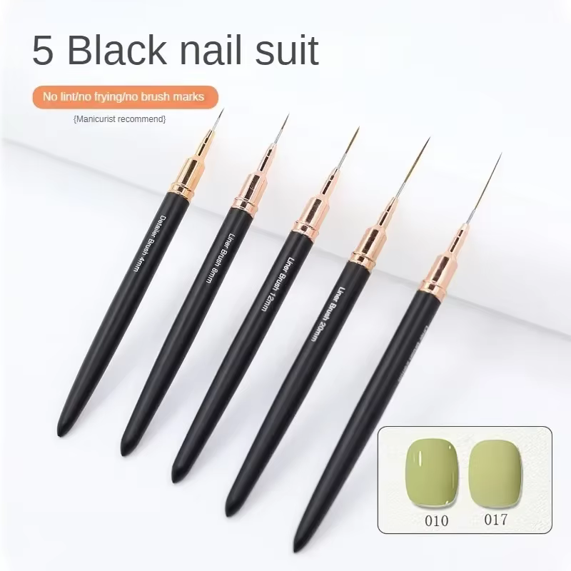 Ensemble de pinceaux noirs pour Nail Art
