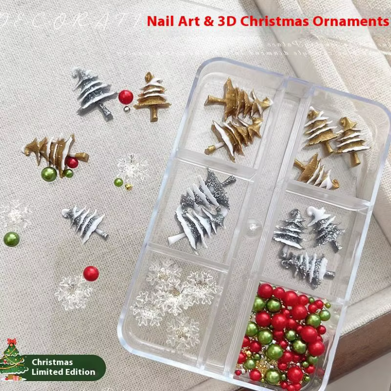 Décoration d'ongles colorée de noël