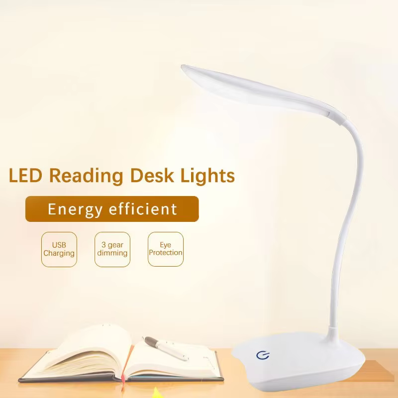 Lampe de bureau LED aste par USB, protection des yeux, veilleuse pour chambre à coucher, lampe de lecture pour étudiants, éclairage de chevet