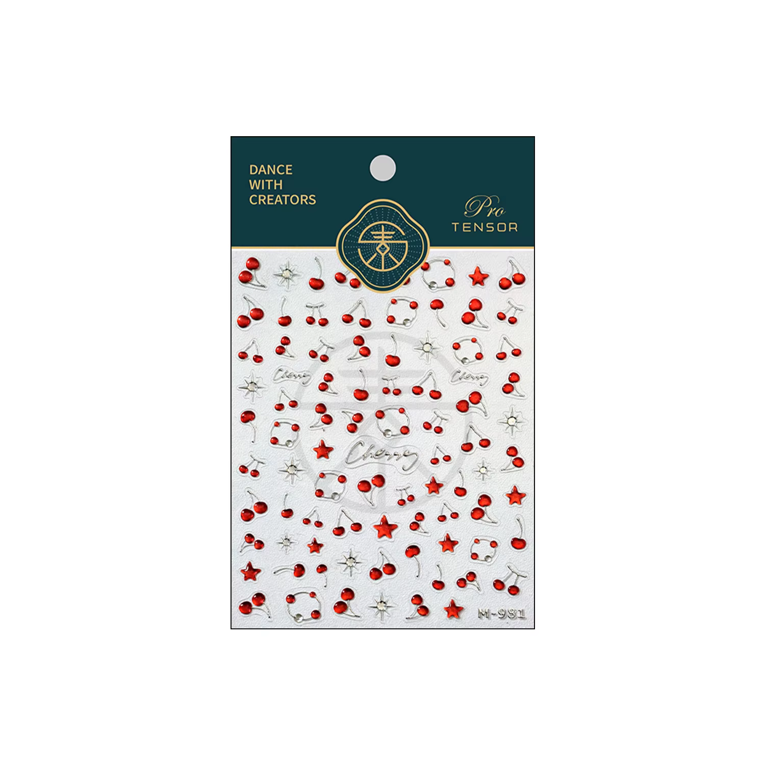 Autocollants 3D cerise mignons pour Nail Art