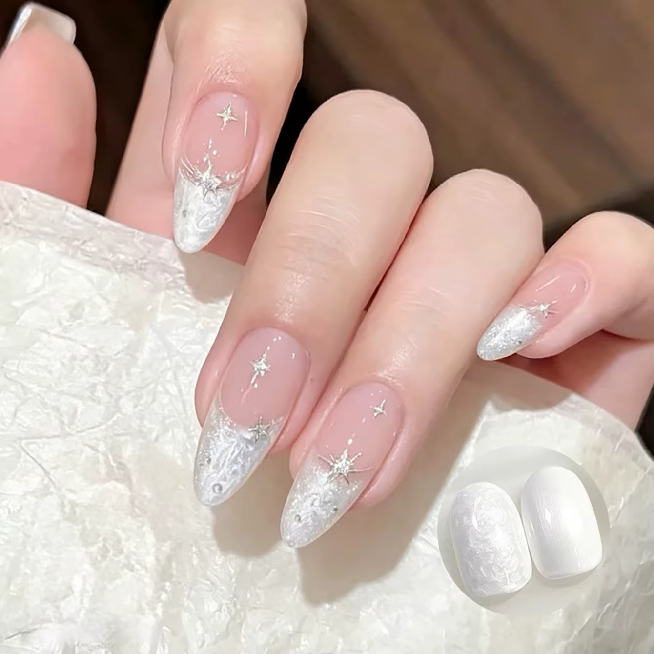 MIANEL 2026 Nouveau Gel à Ongles Blanc Onirique à Texture Tourbillonnante