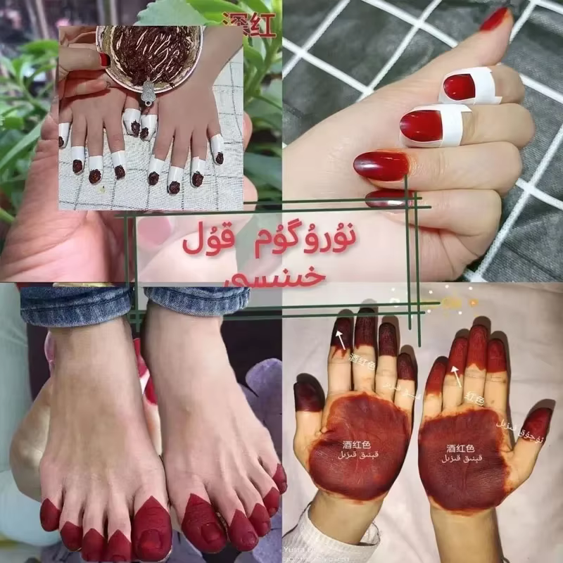 Poudre de embaud'ongles au henné végétal naturel avec outils