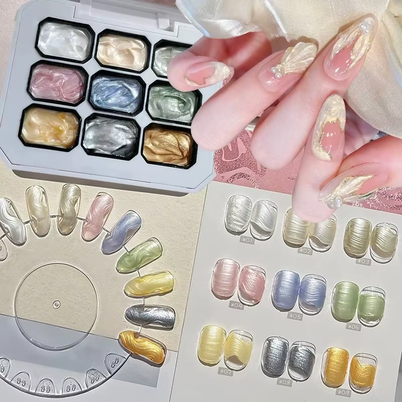 Vernis à ongles gel solide effet nacré 9 couleurs