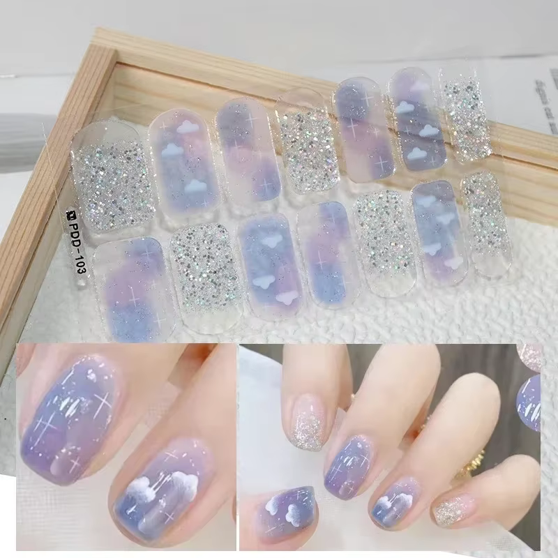 Autocollants pour ongles en Gel Semi-durci