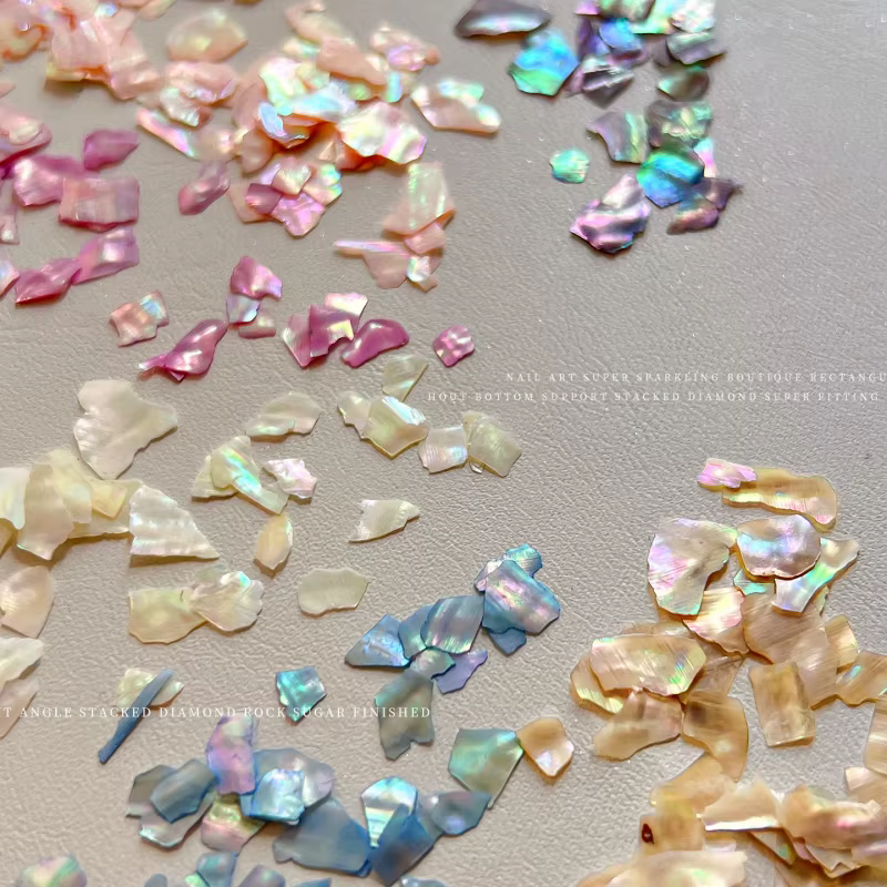 Décorations d'ongles irrégulières en sequins coquillage
