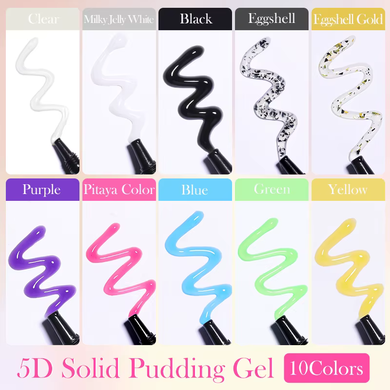 LYCUTE 10ml 5D solide pouding ongles Gel translucide Style coréen revêtement gaufrage peinture Texture Gel Nail Art décoration