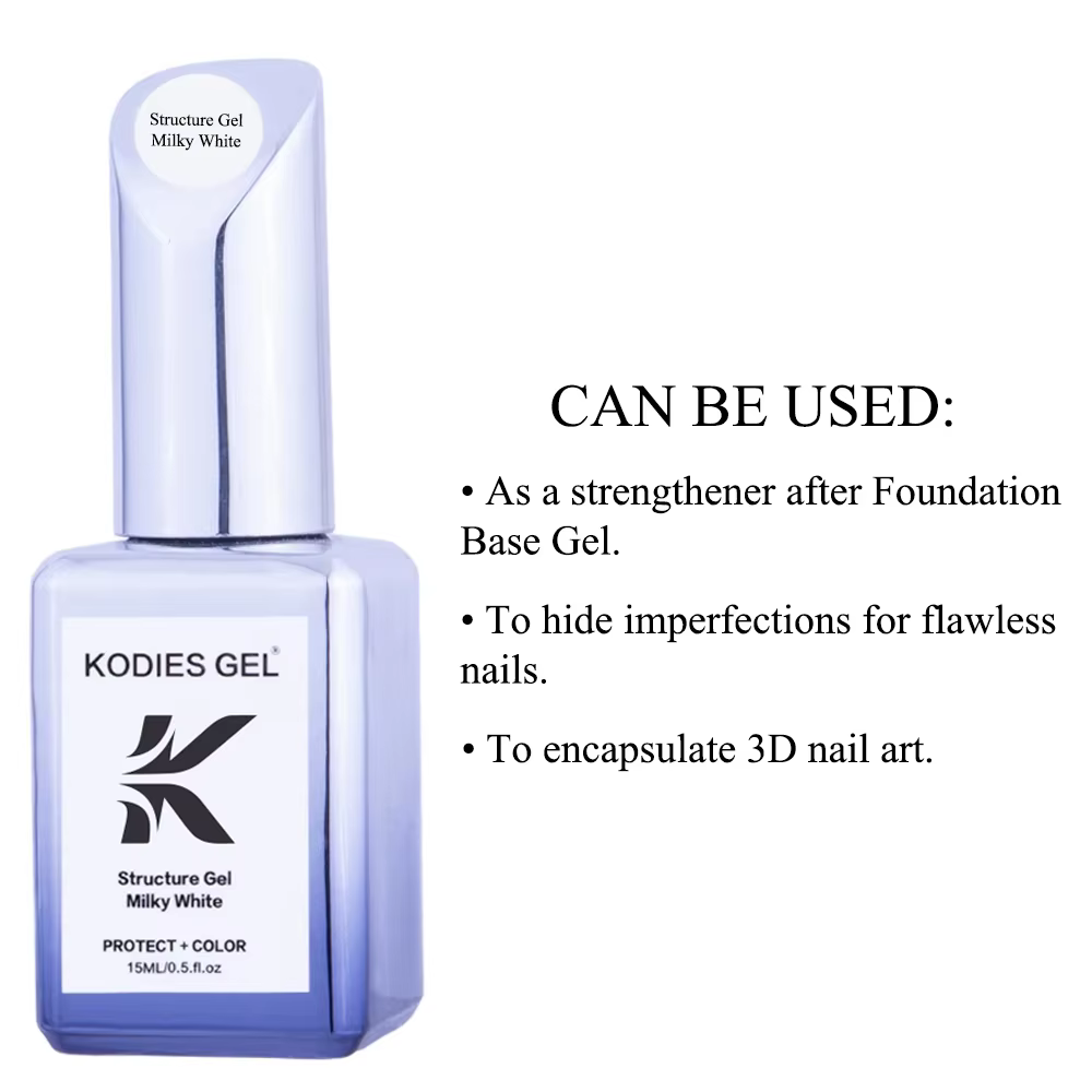 KODIES GEL blanc laiteux Gel vernis Structure Base en caoutchouc Gel