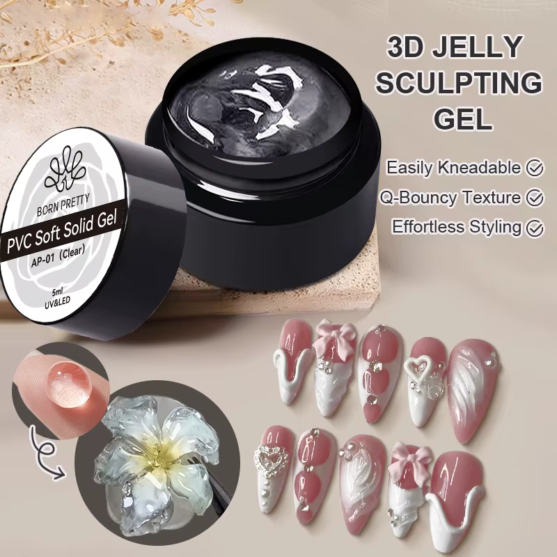 BORN PRETTY 5ml 3D gelée sculpture Gel antiadhésif Extension de main ongles sculpté Gel vernis 5D modélisation solide