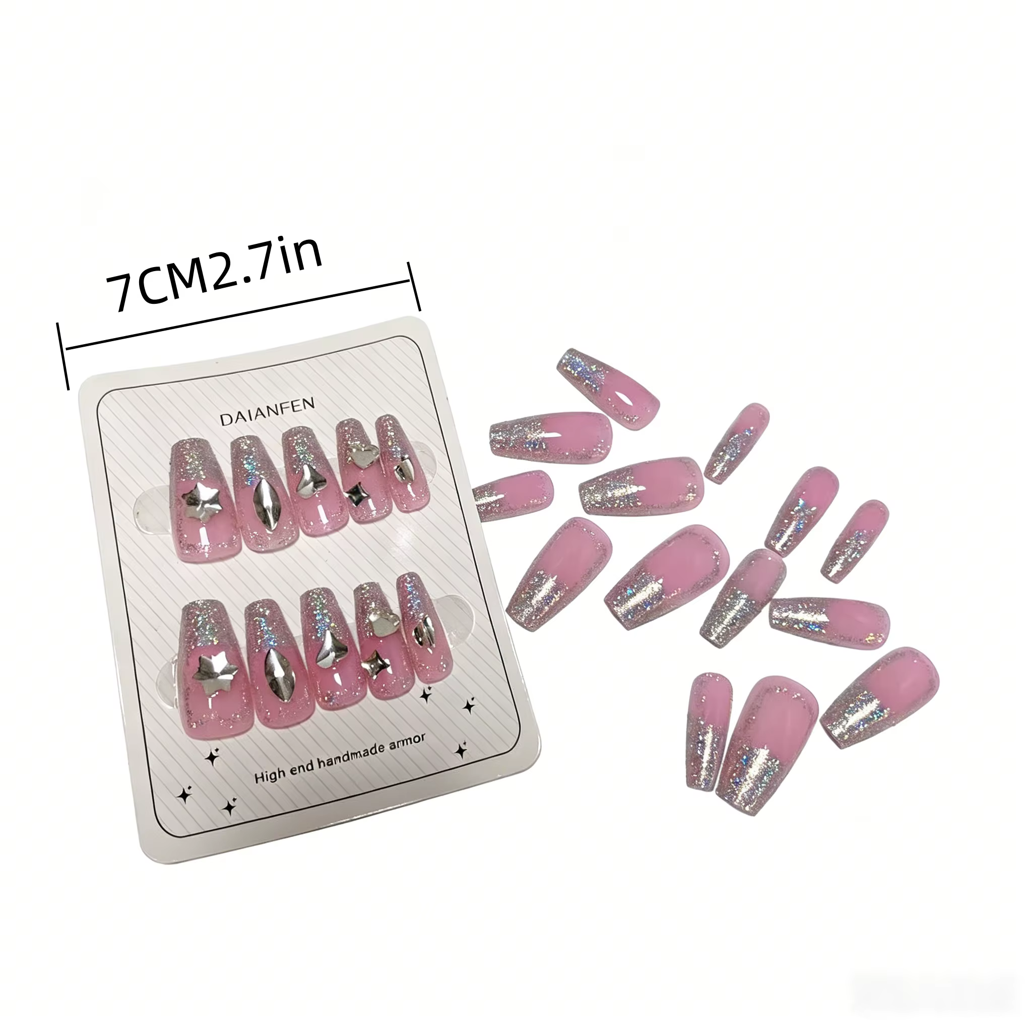 Faux ongles à presser, kit complet de 24 pièces
