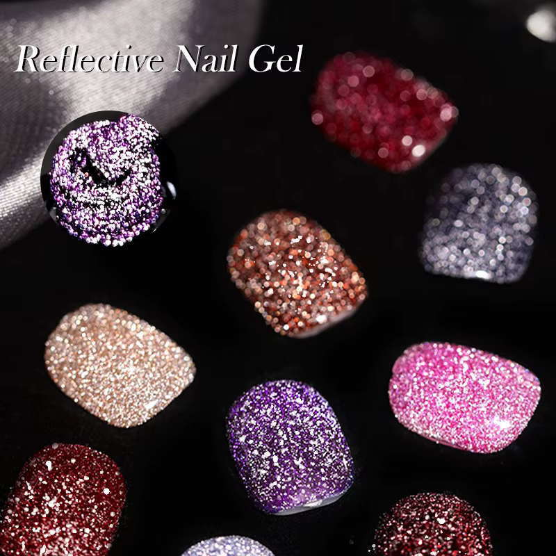 LILYCUTE 7ml brillant Gel réfléchissant vernis à ongles paillettes néon Semi Permanent UV LED Gel tremper Fluorescent