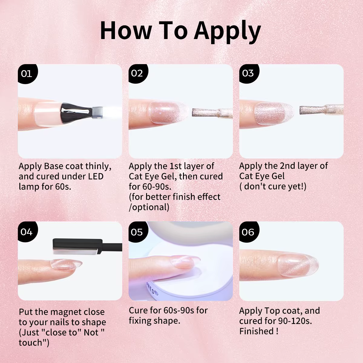 6 pièces noël ongles blanchissant 2025 Style vente chaude aurores boréales perle oeil de chat aimant Gel vernis