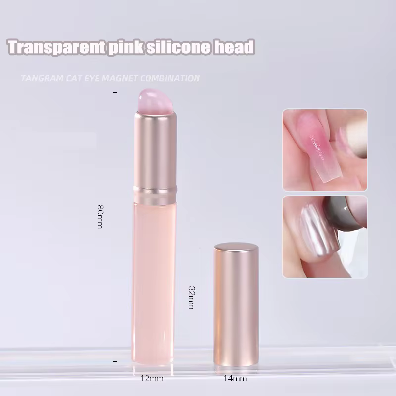 Pinceau en silicone rose gelée pour nail art
