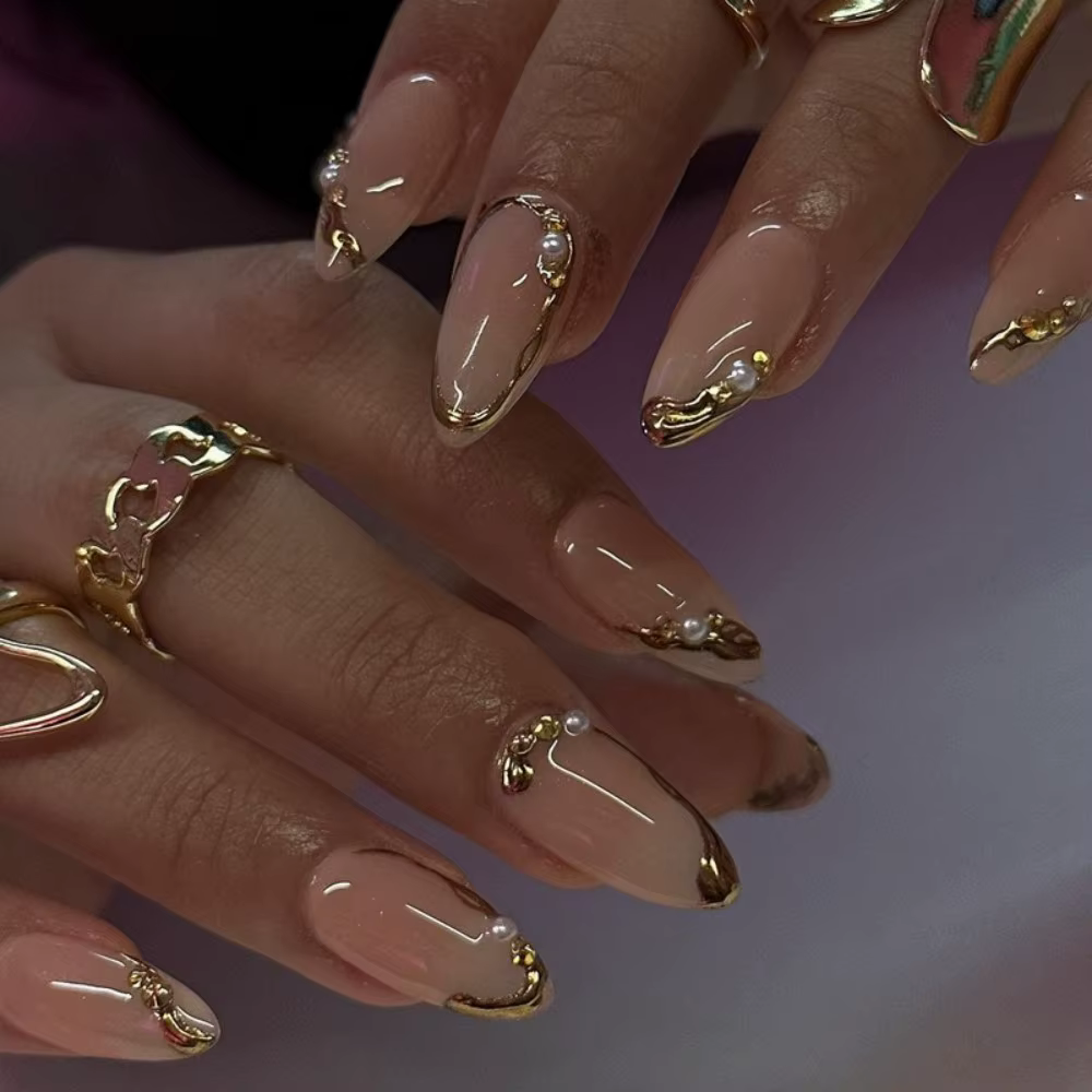 24 pièces en gros Faux ongles à presser style français