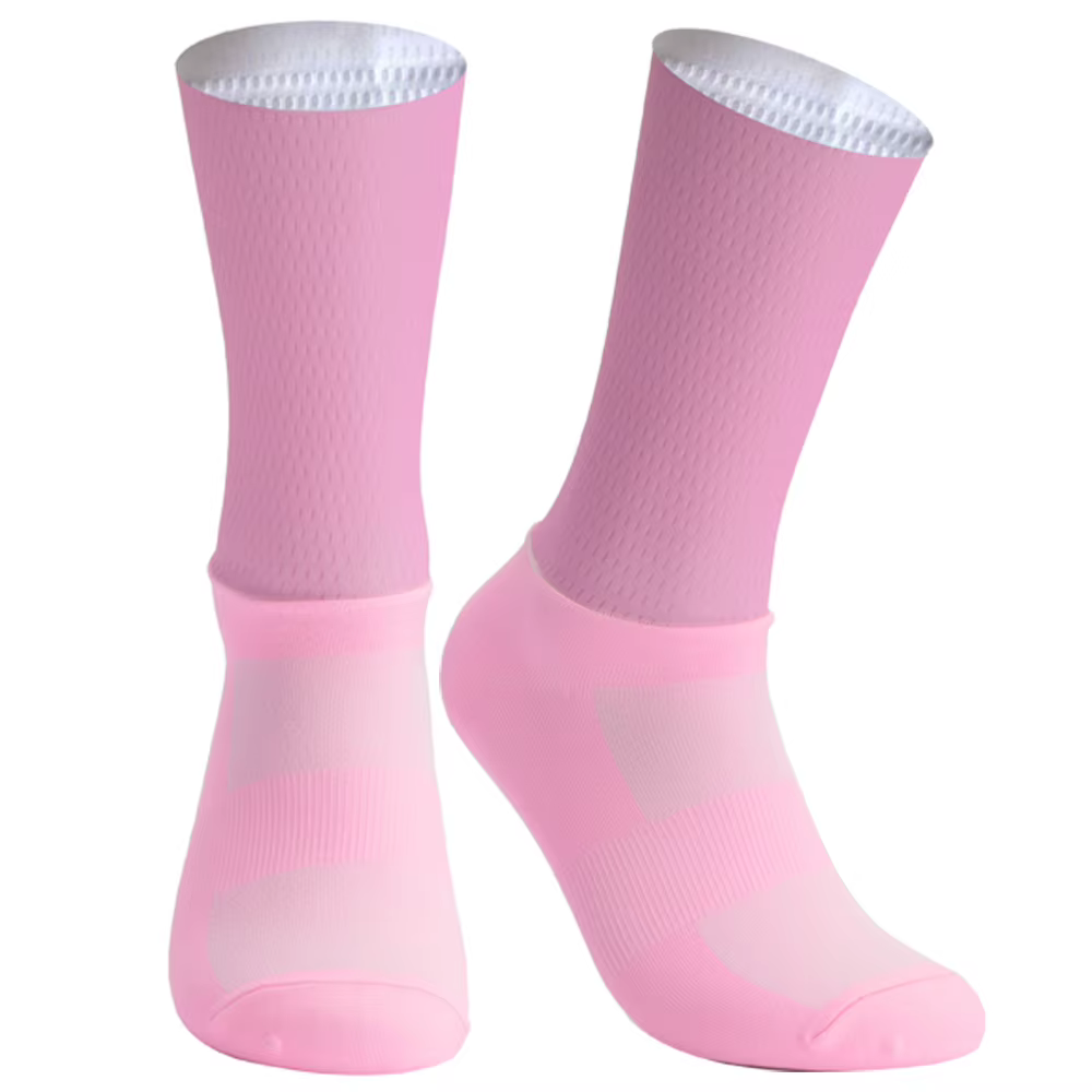Antidérapant été Aero vélo équipe cyclisme nouvelles chaussettes Gel de silice respirant Pro course chaussettes de sport hommes femmes Calcetines Ciclismo