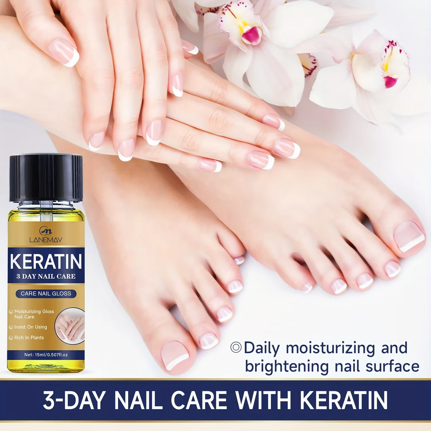 Huile de soin des ongles à la kératine – Riche en plantes