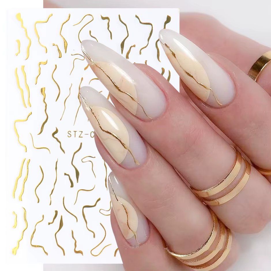 Nouveaux autocollants pour nail art : Décorations d'ongles tendance style influenceur européen et américain