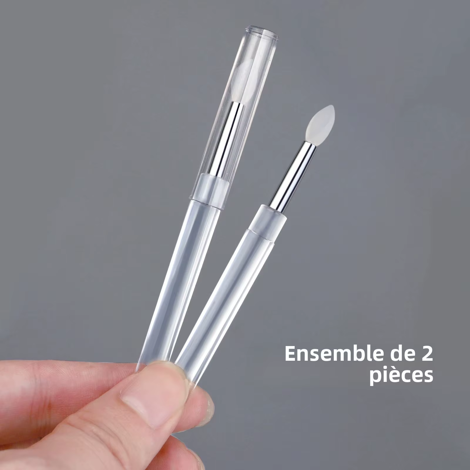 Brosse en Silicone transparente pour Nail Art