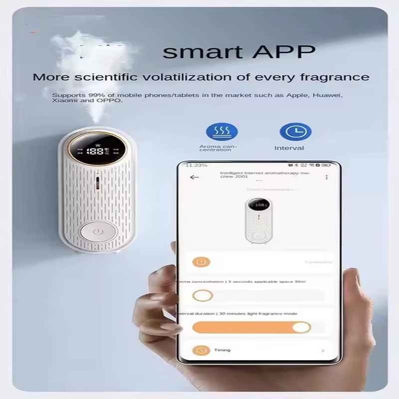 Nouvelle machine d'aromathérapie intelligente avec application, humidificateur, purificateur d'air pour chambre, désodorisant pour toilettes, diffuseur de parfum et d'ambiance.