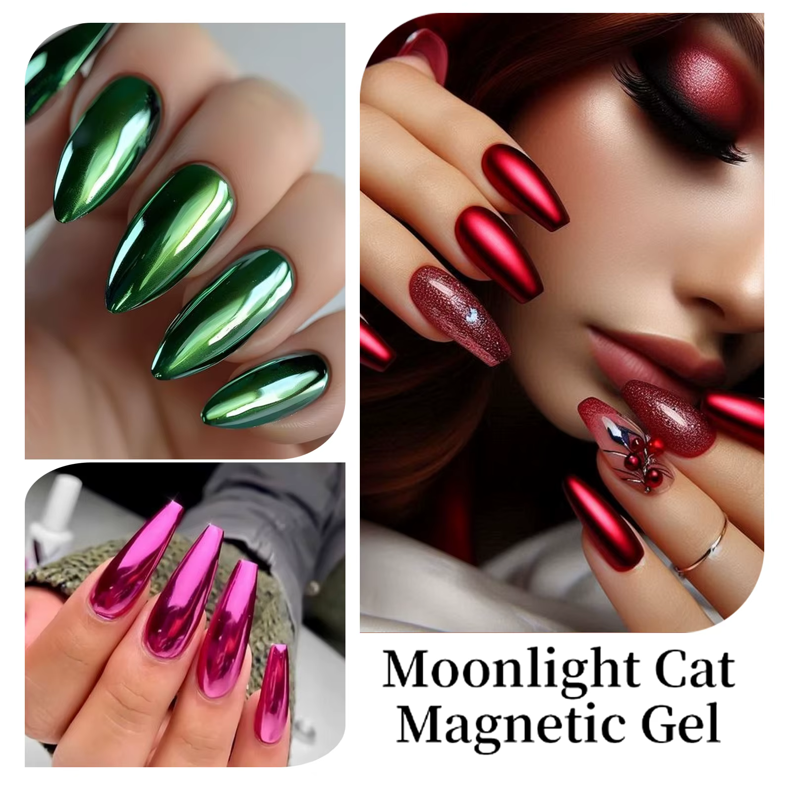 Vernis à ongles effet miroir en métal de couleur