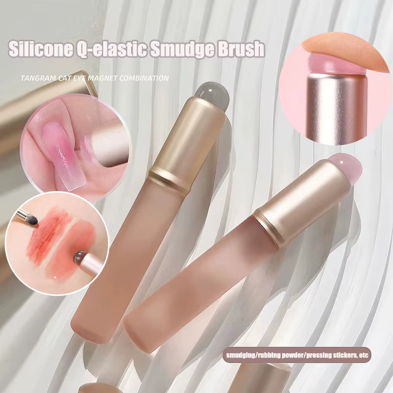 Pinceau en silicone rose gelée pour nail art