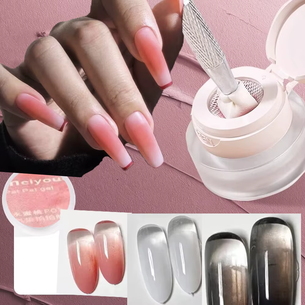 1 boîte coussin d'air Pat Pat Gel pour ongles rose dégradé tache
