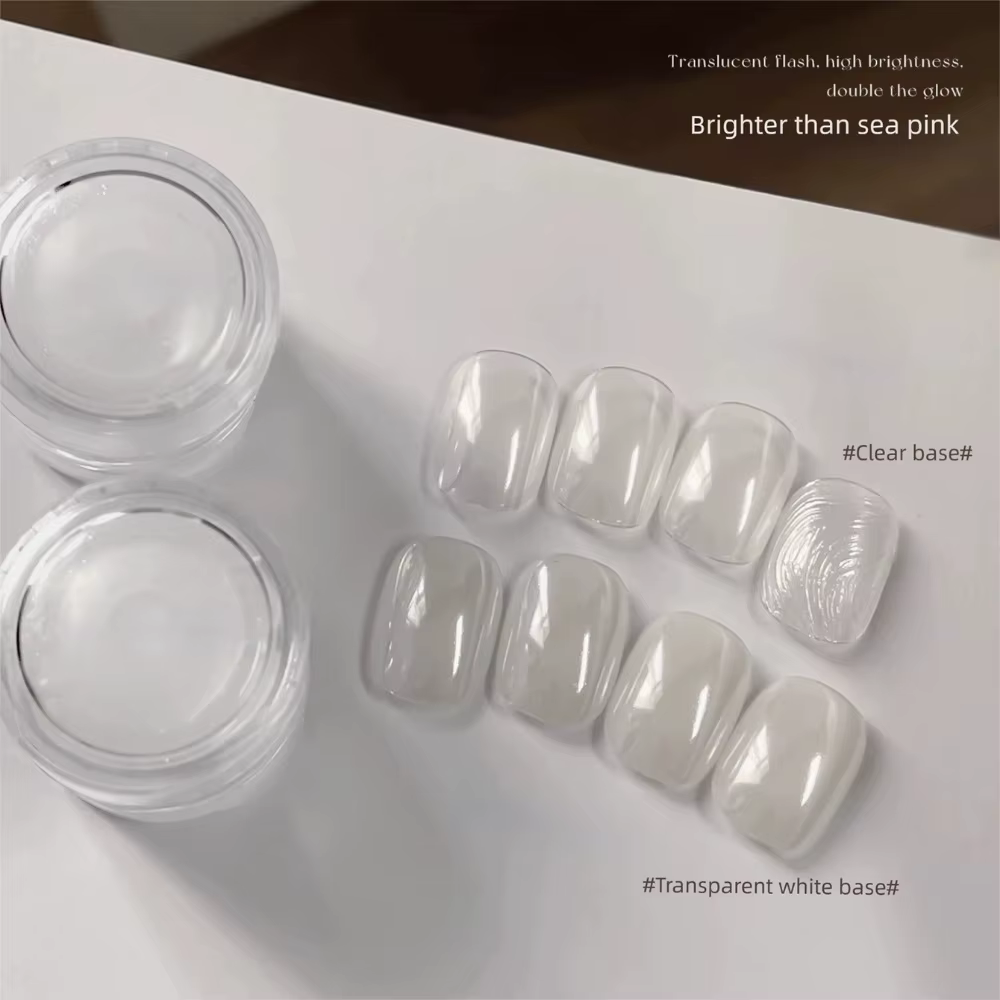 Poudre de paillettes blanc nacré pour ongles