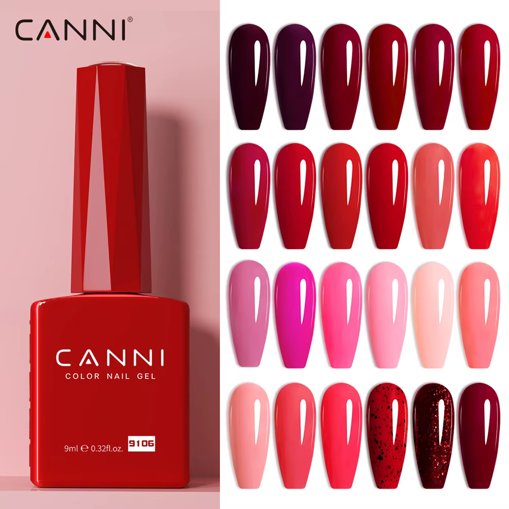 CANNI Gel vernis à ongles rouge sang clair gelée