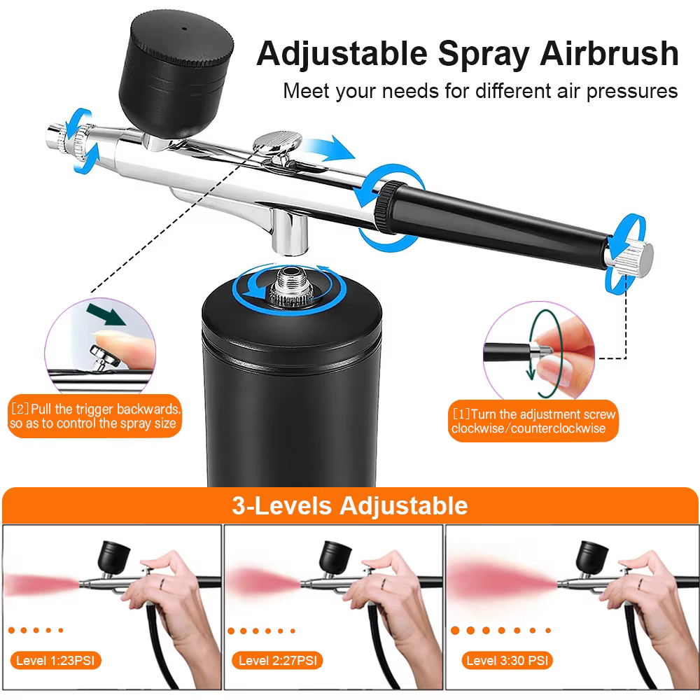 Aérographe ongles avec compresseur brosse à air Portable