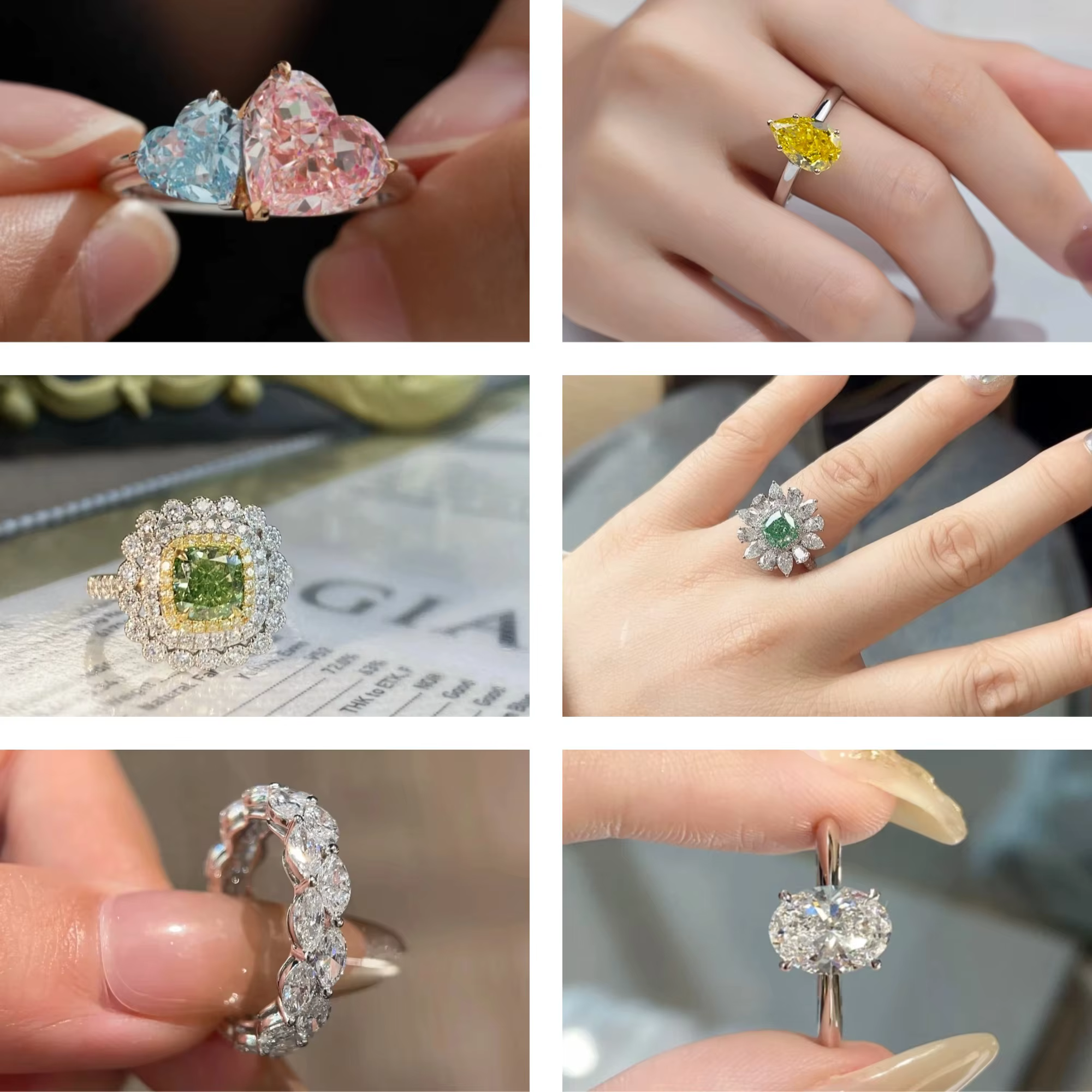 Bijoux personnalisés en diamant de laboratoire Annie : Bague, collier et boucles d'oreilles personnalisées avec gravure de nom