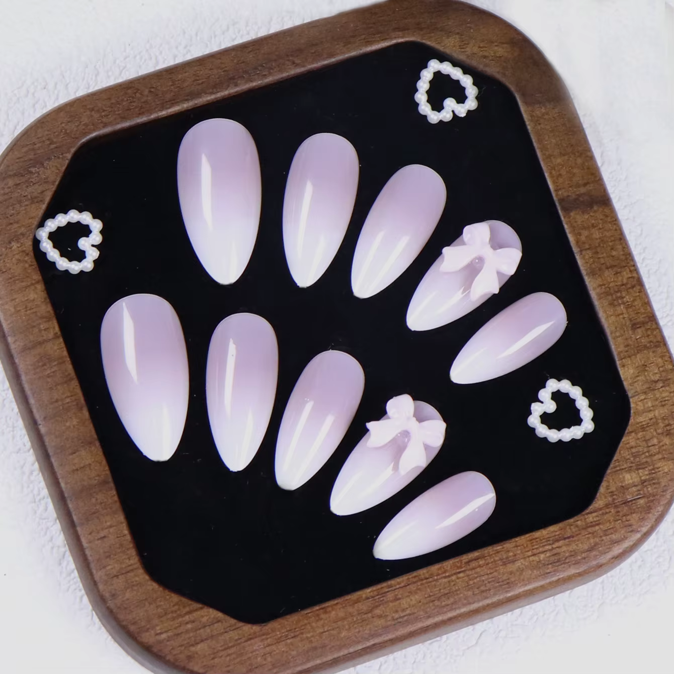 Faux ongles en acrylique à pression d'amande moyenne