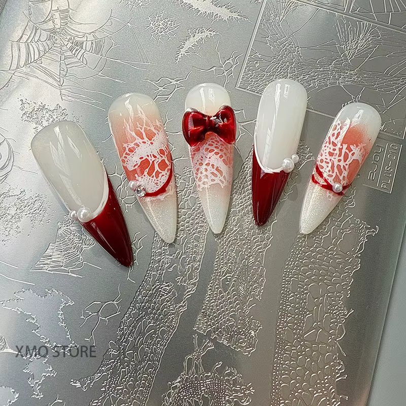 XMQ NAIL ART STAMPING PALTES LACE NAILS TEMPLATES