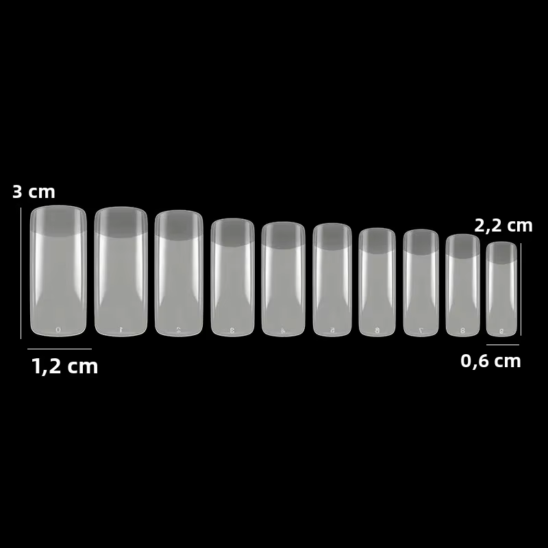 Lot de 500 faux ongles français à couverture complète naturelle