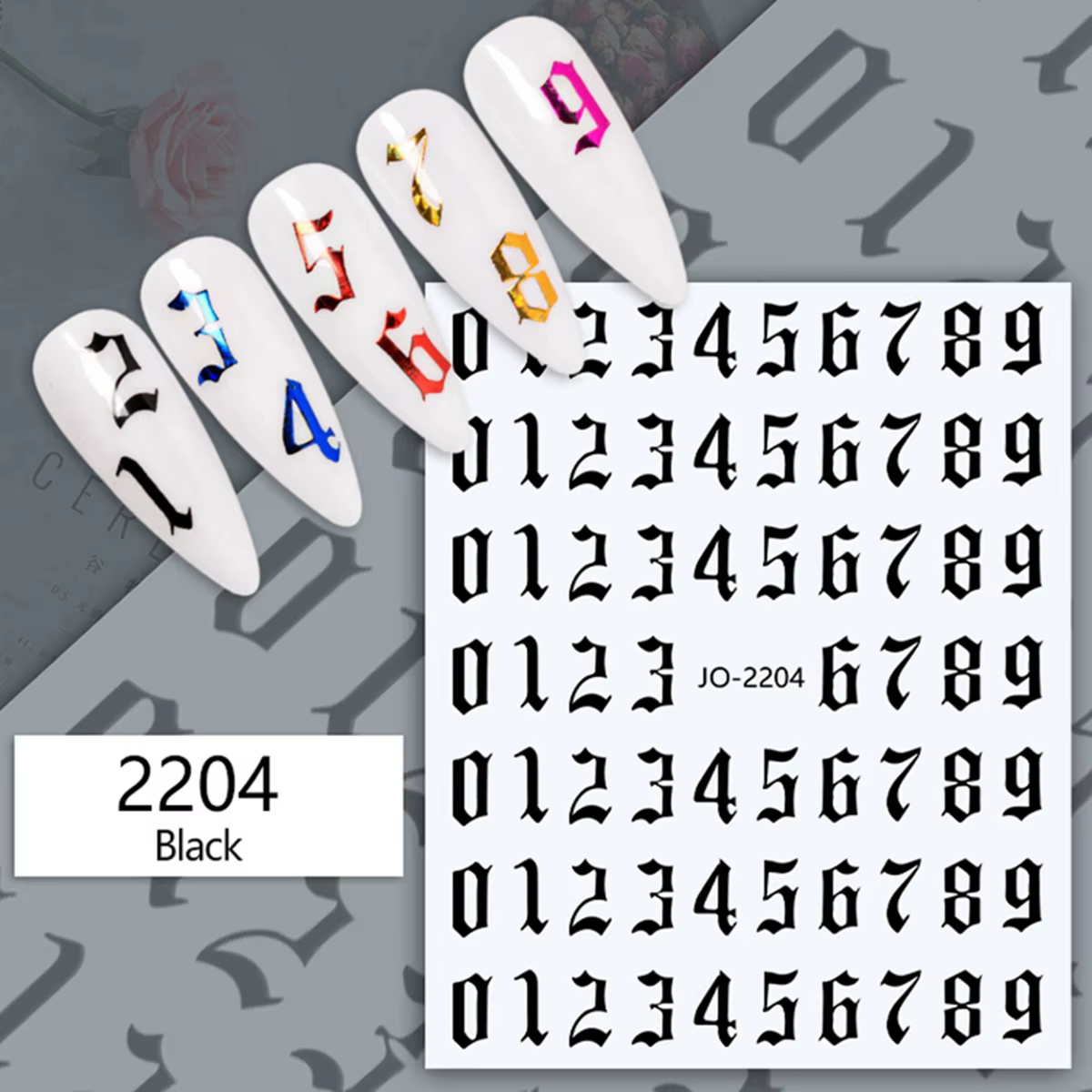 Autocollants Nail Art avec numéro de couleur